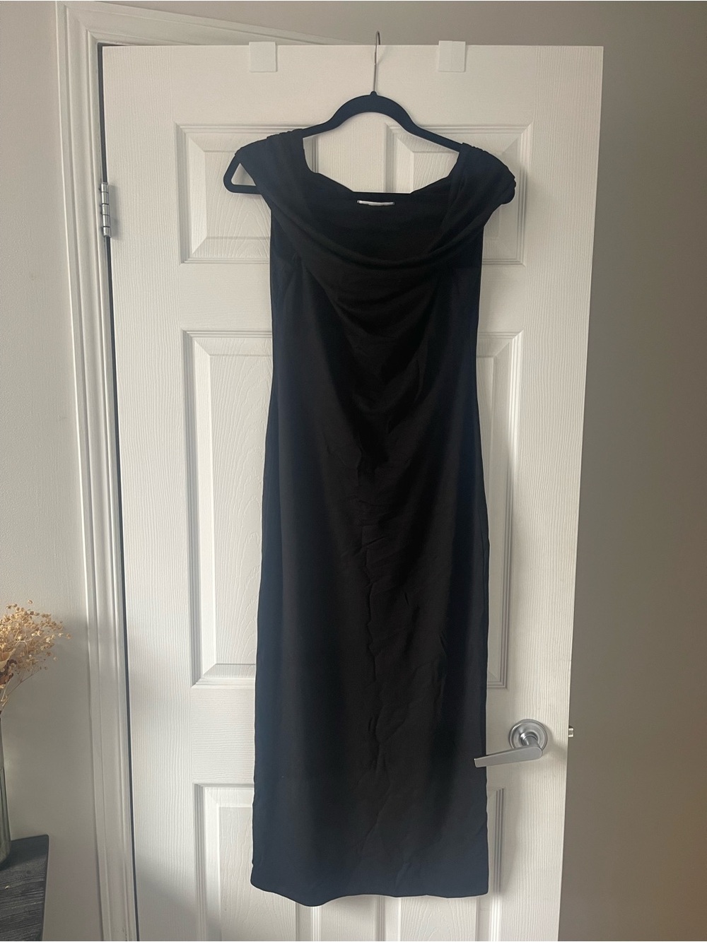 REFORMATION NWOT Elegant Black Cowl Neck Maxi Dress